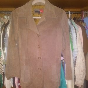 *Marcelle Renee Brown Leather Soft Suede Jacket